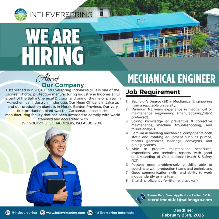 Career Opportunities at PT Inti Everspring Indonesia, a Pioneer in Indonesia’s Crop Protection Industry